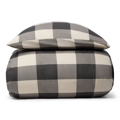 Sengetøy 100 % bomull - 140x200 cm - Grårutet sengesett - Nordstrand Home dynetrekk