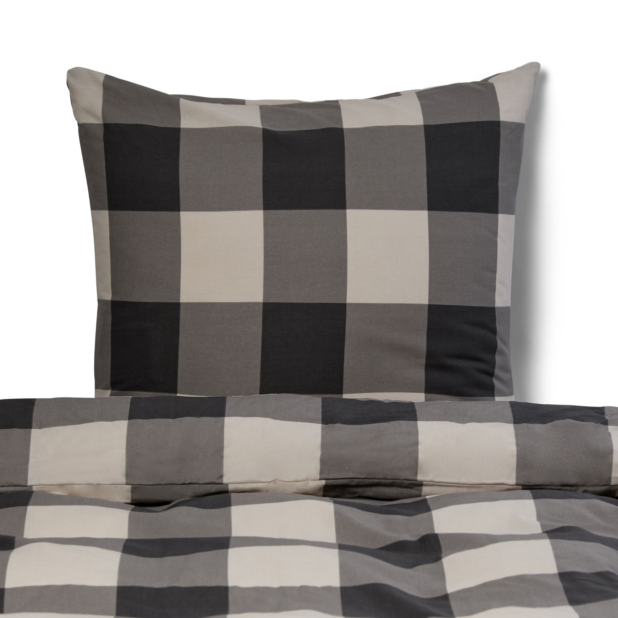 Sengetøy 100 % bomull – 140×200 cm – Grårutet sengesett – Nordstrand Home dynetrekk Sengetøy 100 % bomull – 140×200 cm – Grårutet sengesett – Nordstrand Home dynetrekk