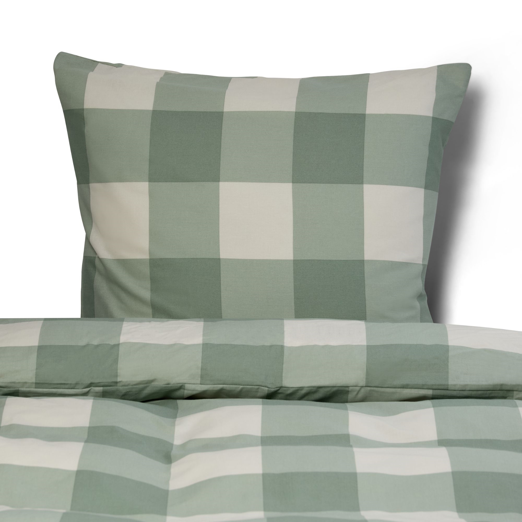 Sengetøy 100 % bomull – 140×200 cm – Grønnrutete sengesett – Nordstrand Home dynebetræk Sengetøy 100 % bomull – 140×200 cm – Grønnrutete sengesett – Nordstrand Home dynebetræk