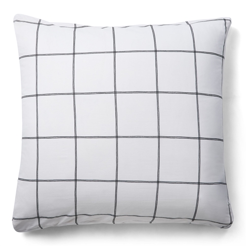 Putetrekk 100 % bomull - 60x63 cm - Hvitt putetrekk med svarte ruter - Nordstrand Home dynetrekk