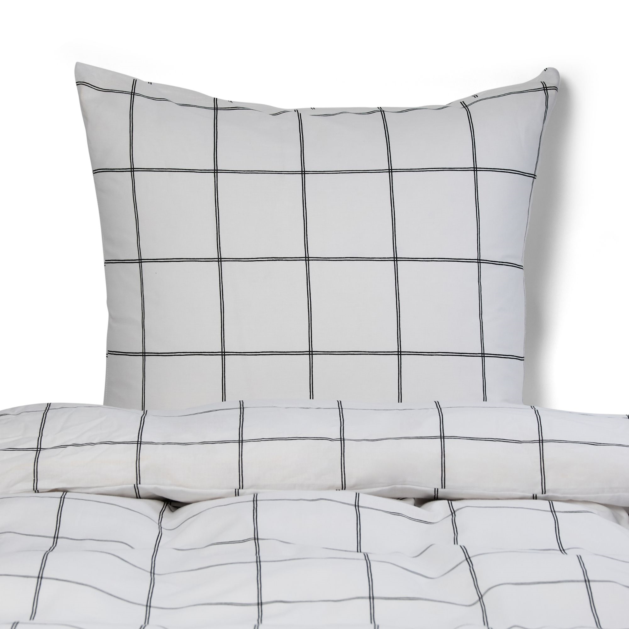 Sengetøy 100 % bomull – 140×200 cm – Hvitt sengesett med svarte ruter – Nordstrand Home dynetrekk Sengetøy 100 % bomull – 140×200 cm – Hvitt sengesett med svarte ruter – Nordstrand Home dynetrekk