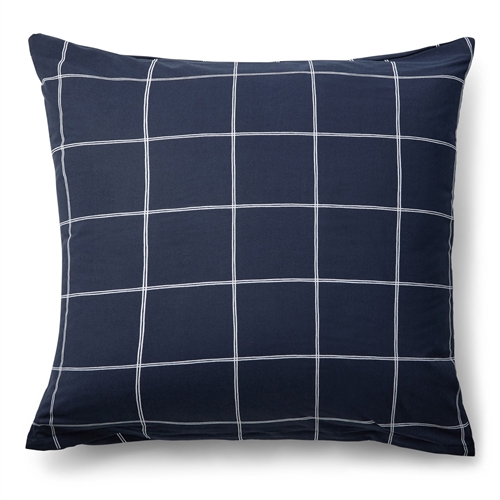Putetrekk 100 % bomull - 60x63 cm - Mørkeblått putetrekk med hvite ruter - Nordstrand Home dynetrekk