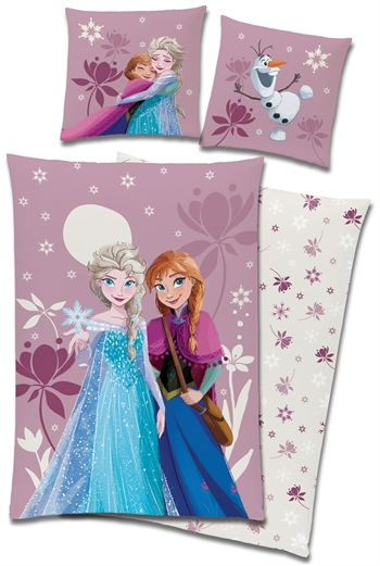 Frozen 2 sengetøy - 140x200 cm - Anna og Elsa - 2 i 1 design - 100% bomull