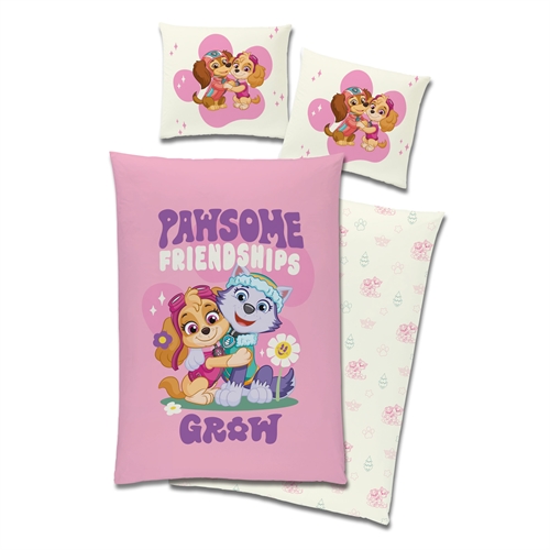 Paw Patrol sengetøy 140x200 cm - Vendbart design - Pawsome Friendships Grow - 100% bomull