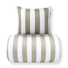 Sengetøy - 100% bomullssatin - Nordic Stripe - Brede olivengrønne striper