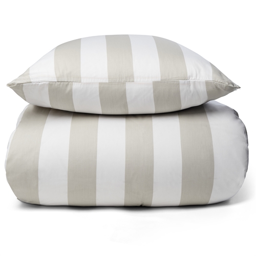 Sengetøy i 100% myk og luksuriøs bomullssateng - 240x220 cm - Vakre grå striper - Nordic Stripe sengesett fra By Night