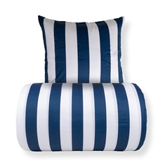 Sengetøy - 100% bomullssatin - Nordic Stripe - Brede blå striper