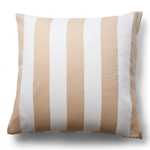 Putetrekk i 100% myk og luksuriøs bomullssateng - 60x63 cm - Naturfarget og hvit - Nordic Stripe putetrekk fra By Night