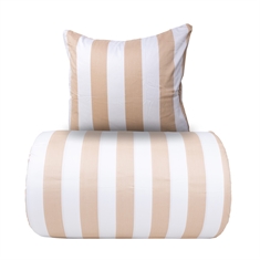 Sengetøy - 100% bomullssatin - Nordic Stripe - Brede naturfargede striper