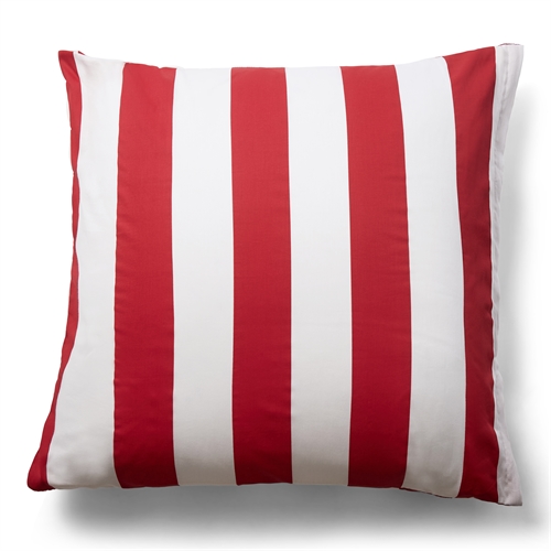 Putetrekk i 100% myk og luksuriøs bomullssateng - 60x63 cm - Rødt og hvit - Nordic Stripe putetrekk fra By Night