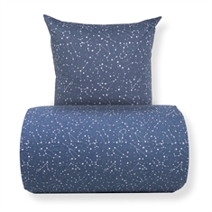 Sengetøy - 100% bomull - Zodiac blue - Vendbart med stjerner 