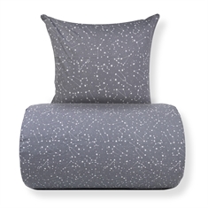 Sengetøy - 100% bomull - Zodiac grey - Vendbart med stjerner