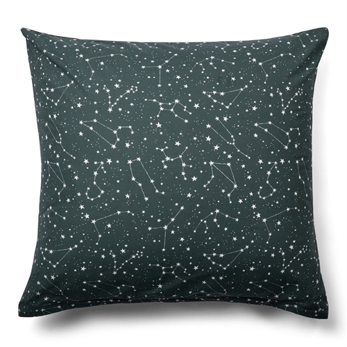Putetrekk - 60x63 cm - Putetrekk i 100% bomull - Zodiac grønn - Stjernebilde - Borg living