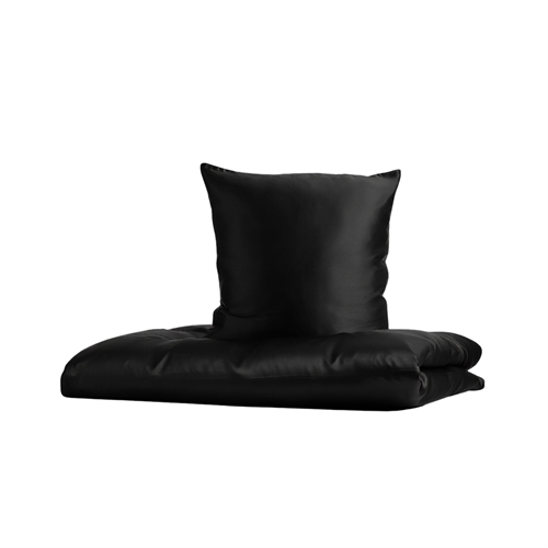 Sengetøy av silke 200x200 cm - Ensfarget svart sengetøy til dobbeltdyne - 100% Silke - Butterfly Silk