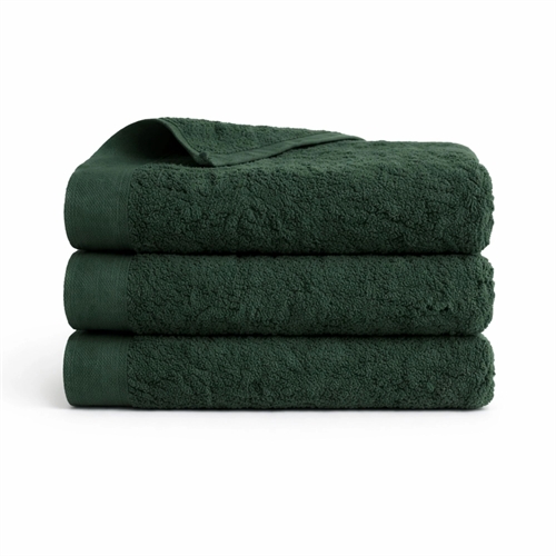 Bomullshåndkle - 100% bomull - Gjestehåndkle 40x60 cm - Valmue - Mørkegrønn