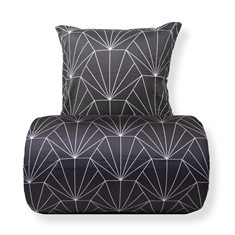 Sengetøy - bomullssatin - vendbart grått Hexagon print