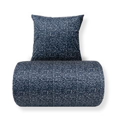 Sengetøy - Bomullssatin - Blått marmor/prikket print