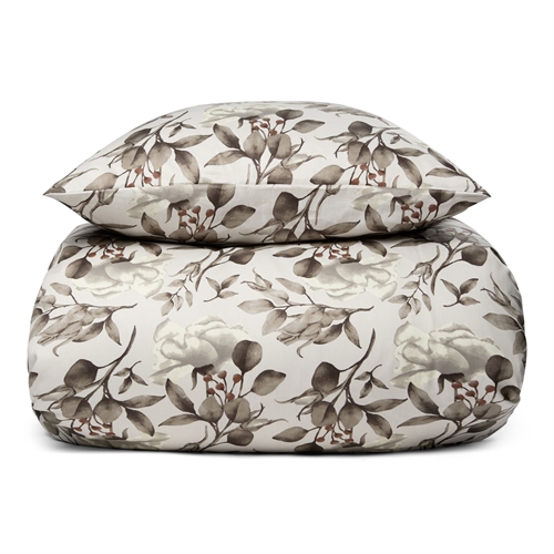 Kingsize blomstrete sengetøy 240x220 cm - 100% myk bomullssateng - Blossom white - By Night sengesett