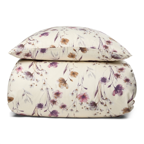 Kingsize blomstrete sengetøy 240x220 cm - 100% myk bomullssateng - Summer Flower - By Night sengesett