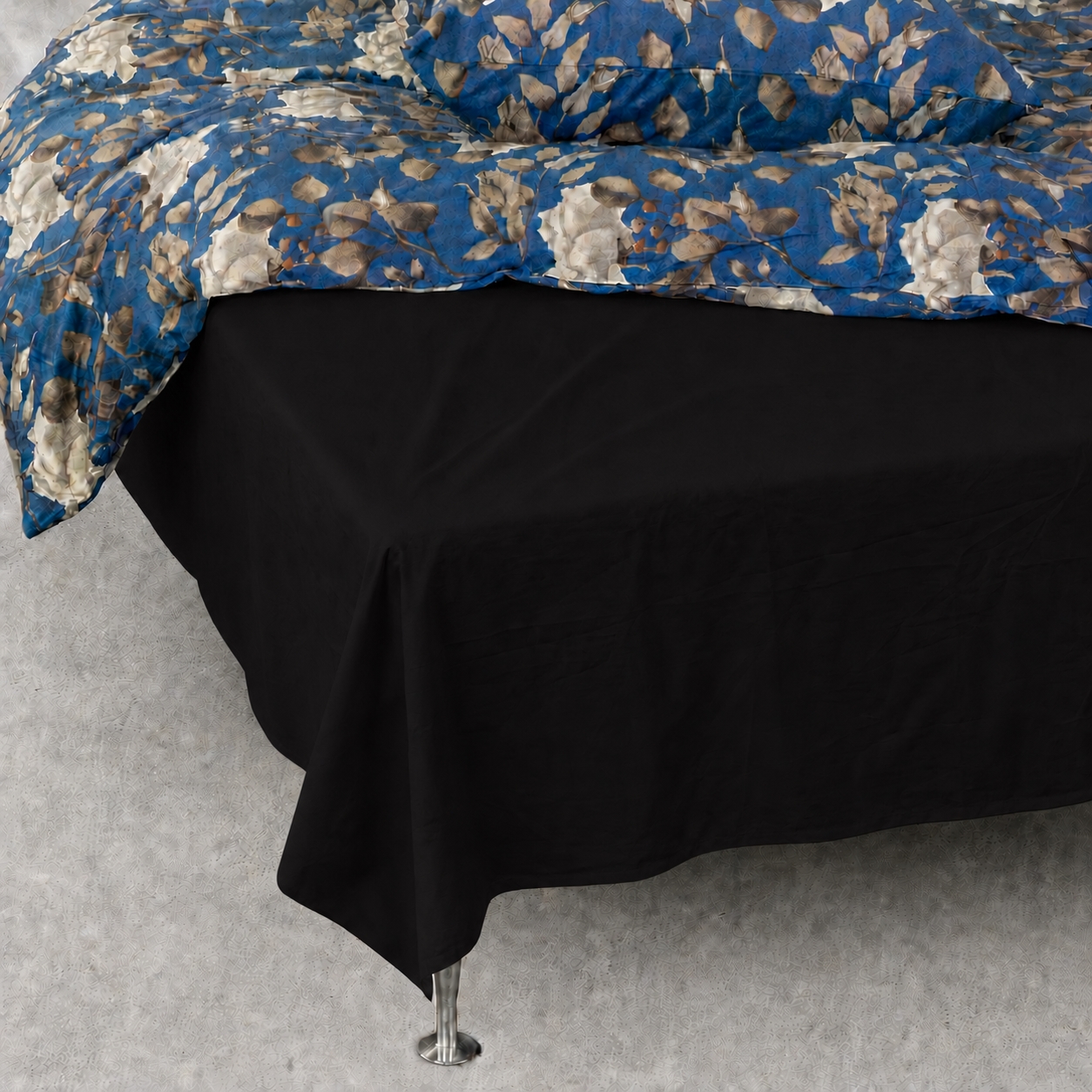 Glatt laken – 240x260 cm – Sort – 100% bomullssateng – Flatt laken