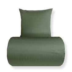 Sengetøy - 100% egyptisk bomull - olivengrønne jacquardvevde striper