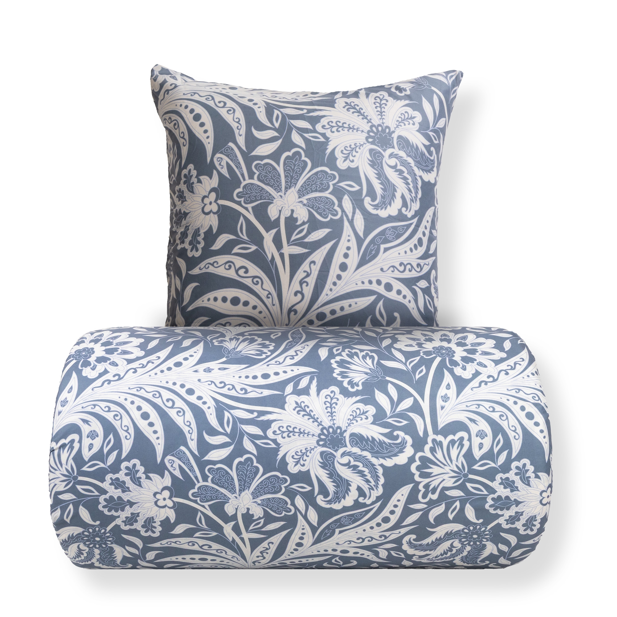 Sengetøy 140x200 cm - Microfiber - Blått blomstret print