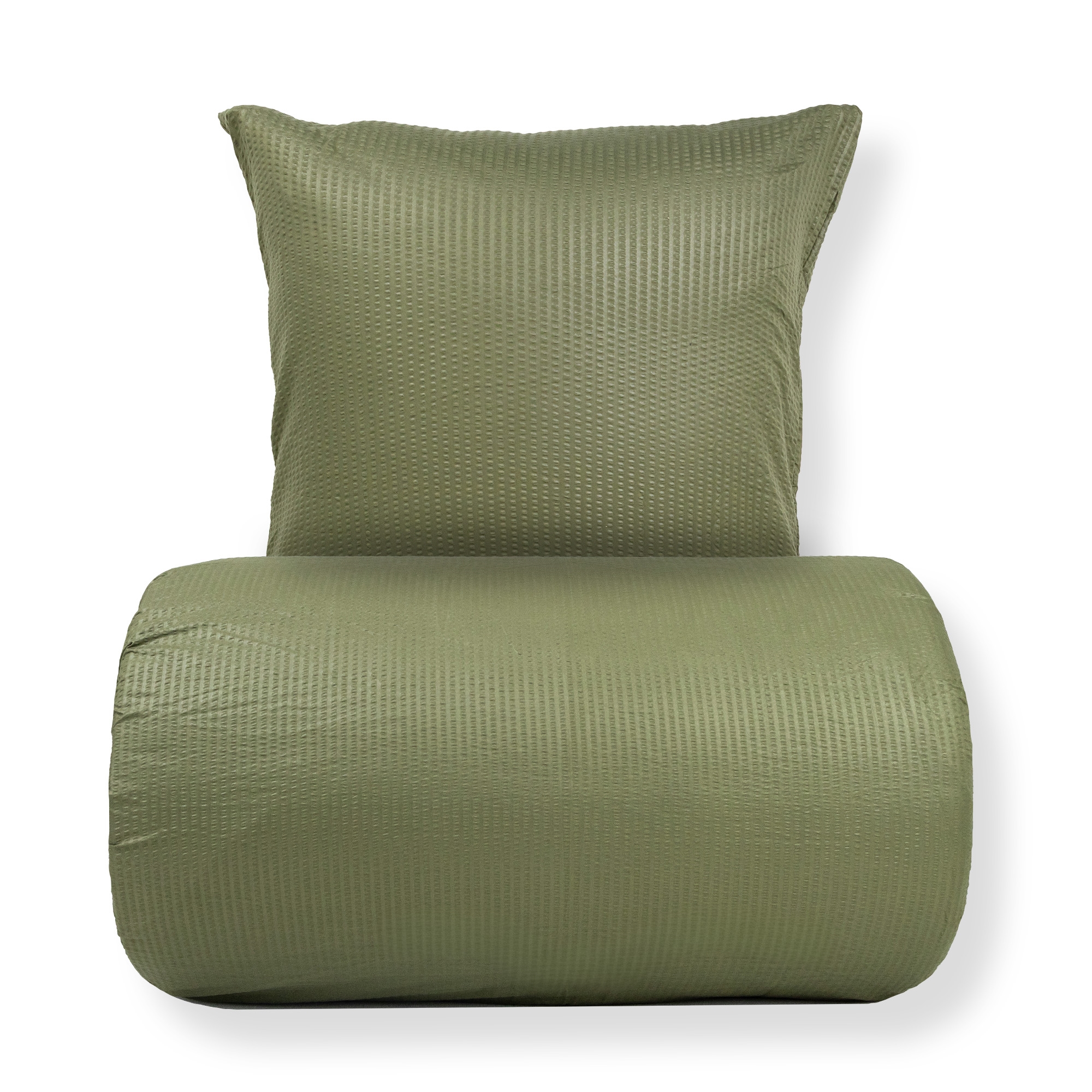 Sengetøy 150x210 cm - Kreppsengetøy - Microfiber - Grønn krepp