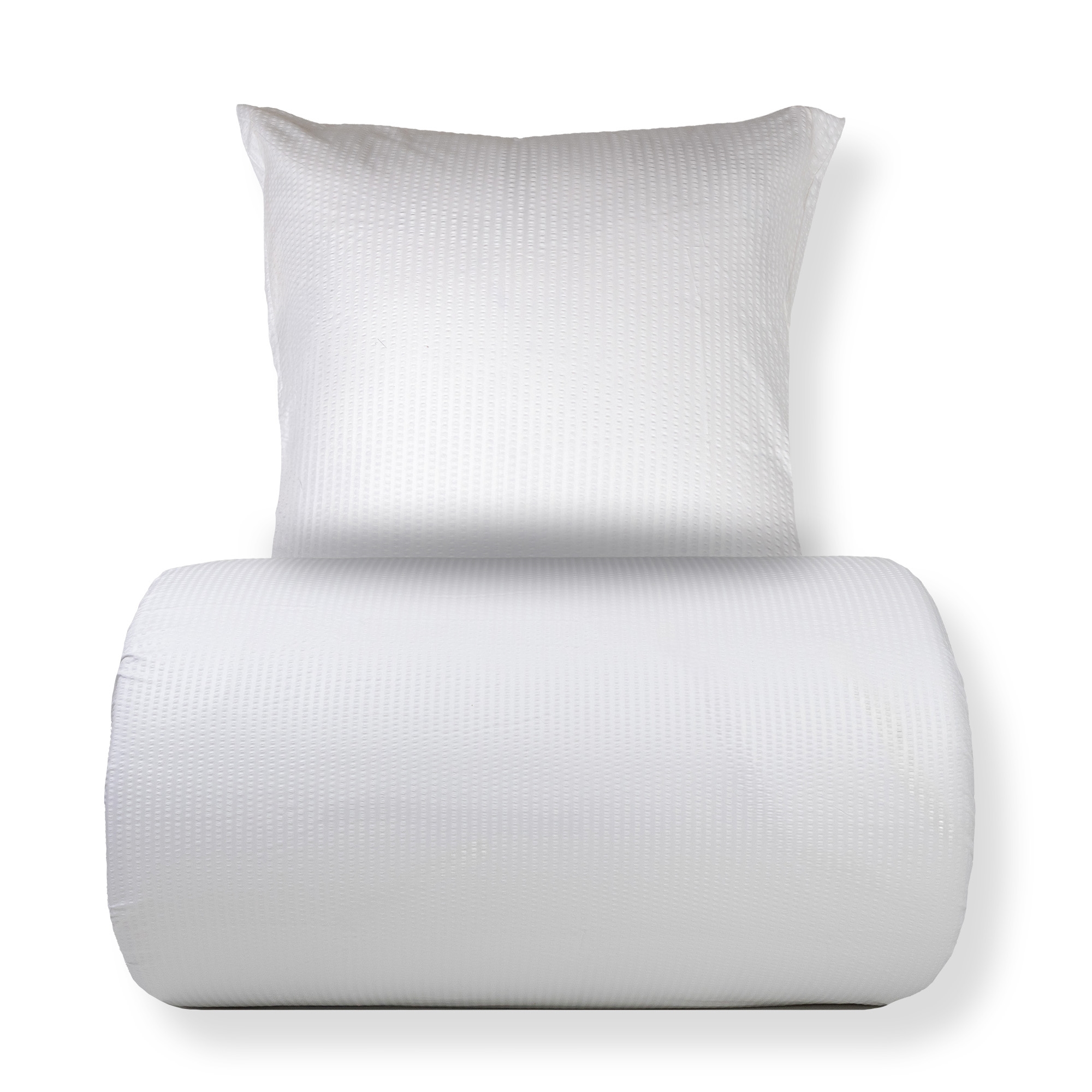 Dobbelt sengetøy 200x220 cm - Kreppsengetøy - Microfiber - Hvit krep