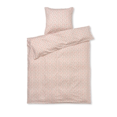 JUNA sengetøy - 100% økologisk bomullssatin - Pleasantly hvit med rosa blomster