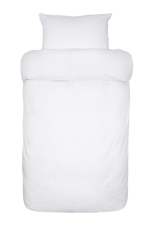 Satin sengetøy 140x220 cm - Siena hvit - Ensfarget sengetøy - 100% egyptisk bomullssatin - Sengesett fra Høie