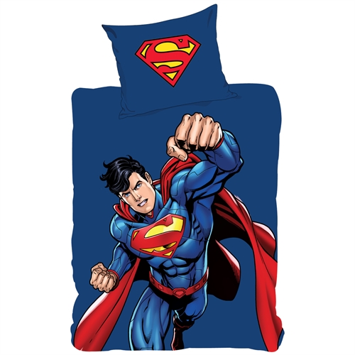 Sengetøy 140x200 cm - Superman Power - Dynetrekk i vendbart design - 100% bomull sengesett