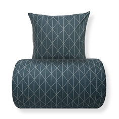 Sengetøy - 100% bomull - Vendbart med grønt harlequin-design