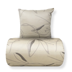 Sengetøy - 100% bomullssatin - Iris - Beige blomsterprint