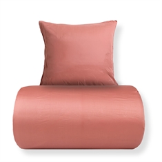 Sengetøy - 100% bomullssatin - Rosa med lys rosa pipingkant