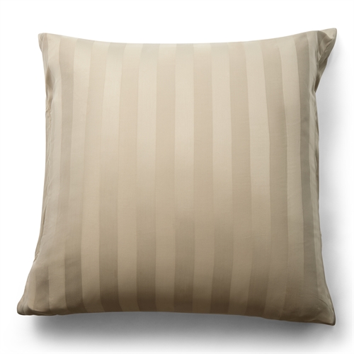 Bambus putetrekk - 100% naturlig bambus - 60x63 cm - Sandfarget, jacquardvevd putevar med striper