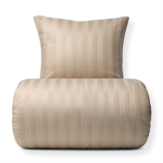 Bambus sengetøy - 100% bambus - Sandfarget jacquardvevet striper