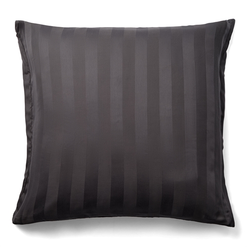 Bambus putetrekk - 100% naturlig bambus - 60x63 cm - Grått, jacquardvevd putevar med striper