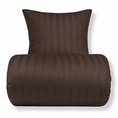 Bambus sengetøy - 100% bambus - Brune jacquardvevde striper