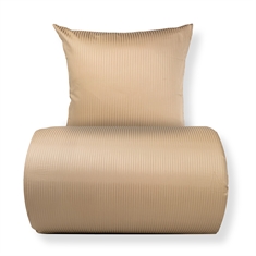 Sengetøy - egyptisk bomull - Beige jacquardvevde striper