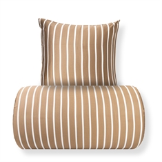 Bambus sengetøy - 100% bambus - Beige stripet