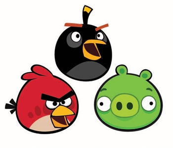 Wallsticker - Angry Birds - 3 stk - 25x26,5 - 3D effekt