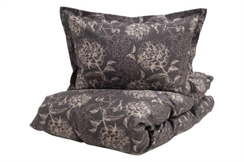 Borås sengetøy - 140x220 cm - Aila svart - Sengesett i 100% bomullsateng - Borås bomull sengetøy