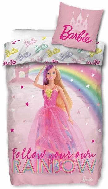 Barbie Sengetøy - 140x200 cm - Barbie Rainbow - 100% bomull