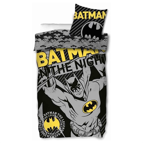Batman sengetøy - 140x200 cm - In the night - Vendbart dynebetræk - Batman sengesett i 100% bomull