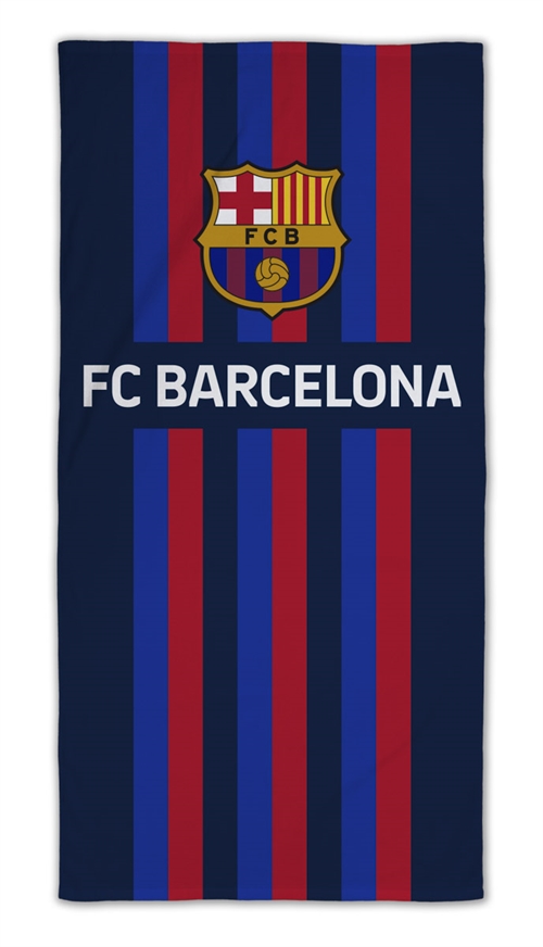 Stripet Barcelona håndkle - 70x140 cm - 100% bomull - Mykt badehåndkle med FC Barcelona-logo
