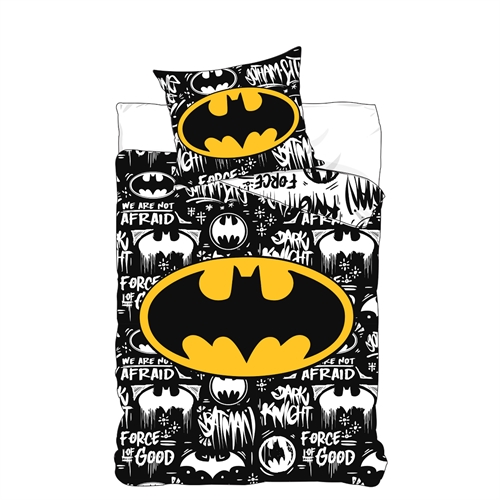 Batman sengetøy - 140x200 cm - Dynetrekk med 2 i 1 design - 100% bomulls sengesett