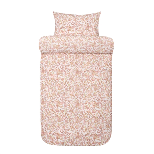 Vevd kreppsengetøy 140x220 cm - Grønt sengesett med blader - 100% myk bomull - Kreppsengetøy - Barbro Høie Of Scandinavia