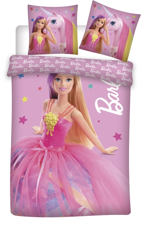 Junior sengetøy - Barbie og stjerner - 100x140 cm