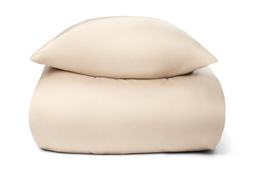 Sengetøy av bambus - 140x220 cm - 100 % naturlig bambus - Nature by borg - Beige satengvevd dynetrekk
