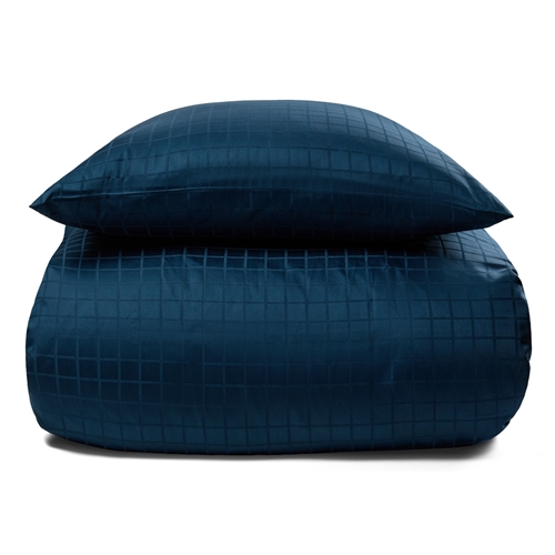 Økologisk sengetøy - 240x220 cm - King size sengesett - GOTS-sertifisert - Blått i 100% bomullssateng fra By Borg
